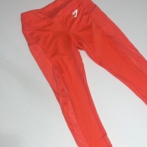 High Waist Orange Athletic Leggings